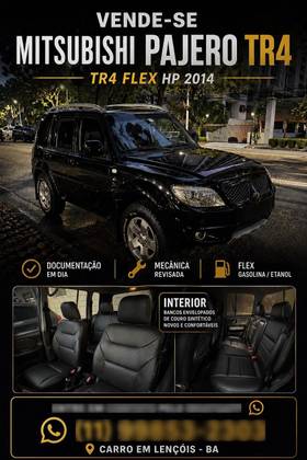 MITSUBISHI PAJERO TR4 2.0 4X4 16V 140CV FLEX 4P AUTOMÁTICO MITSUBISHI PAJERO TR4 2.0 4X4 16V 140CV FLEX 4P AUTOMÁTICO